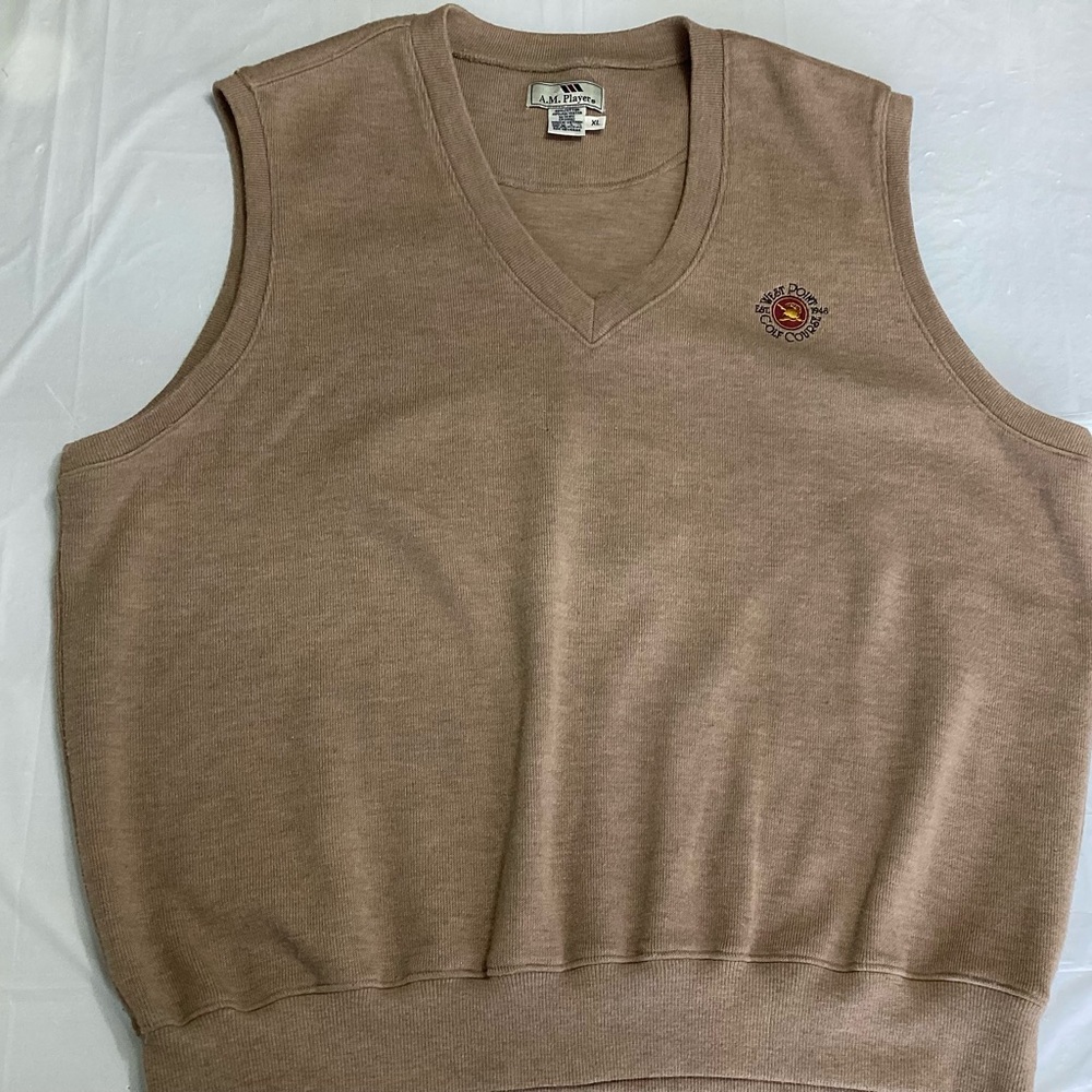 A.M. Players Tan Sweater Vest - Men’s XL